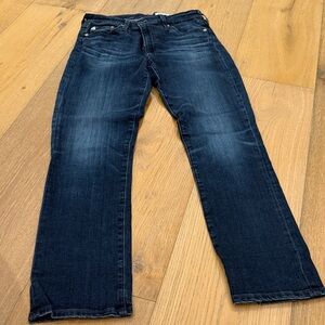 AG Adriano Goldschmied Women's Dark Blue Straight Jeans